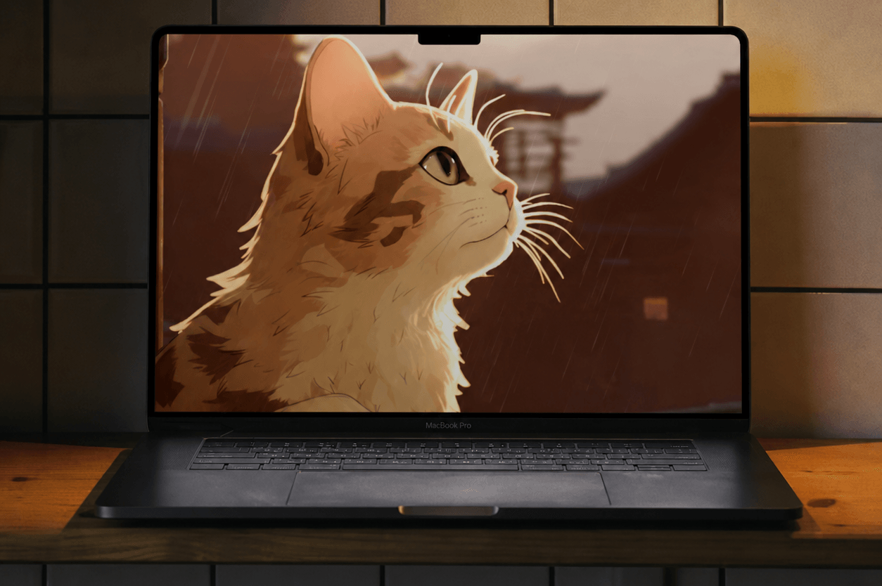 Wallper Live Wallpaper Desktop Setup with cinematic 4K video loop on MacBook