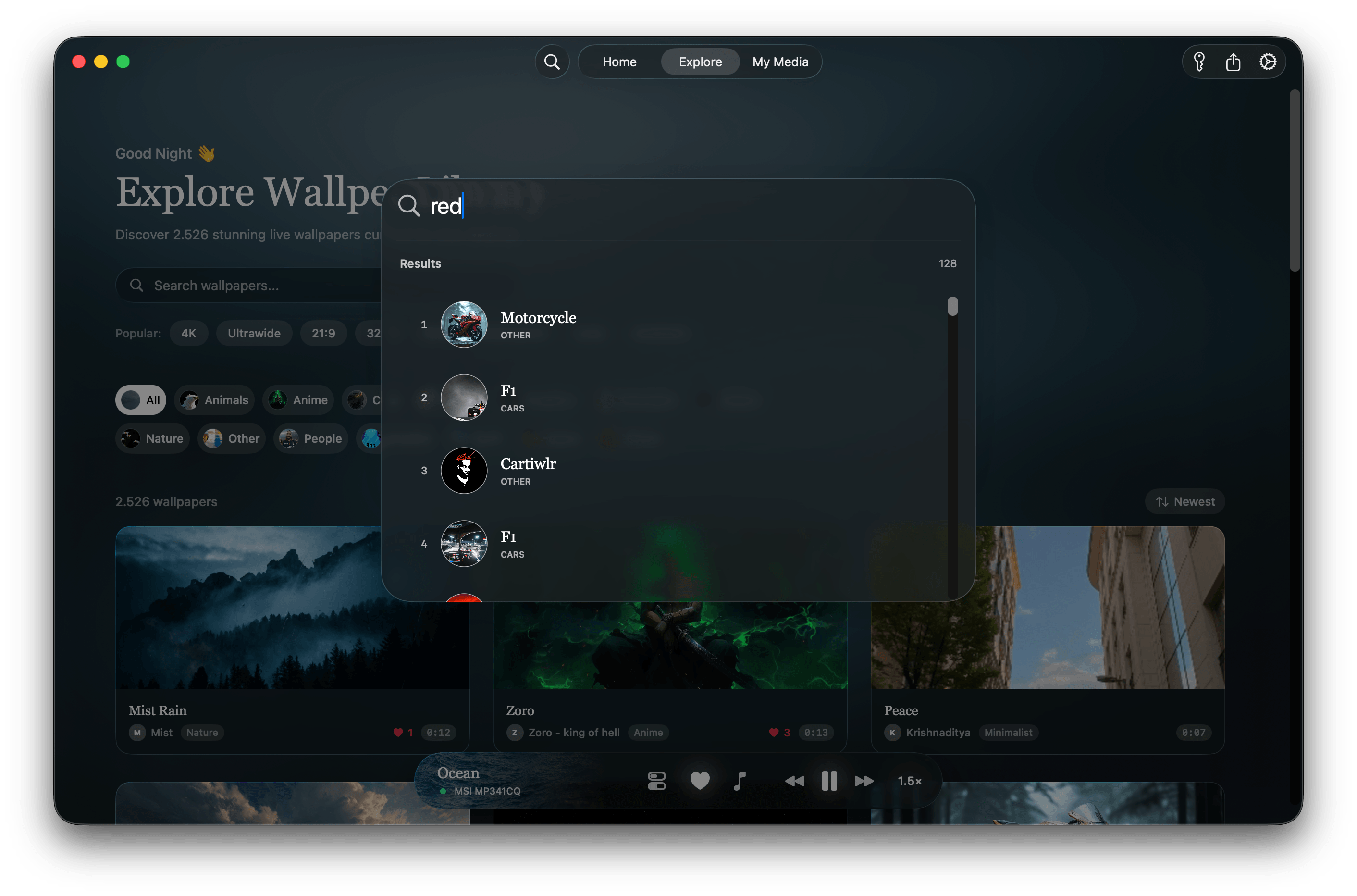Search by color any video.
