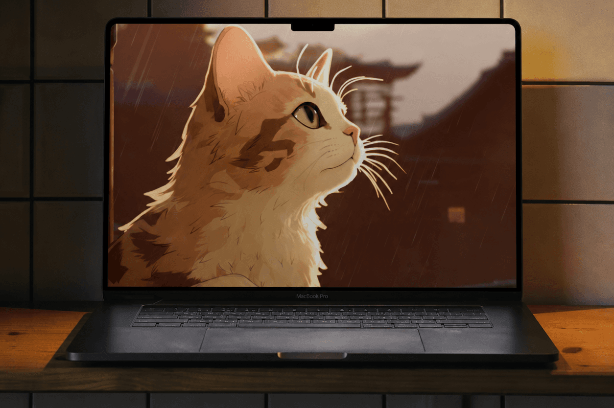 Wallper Live Wallpaper Desktop Setup with cinematic 4K video loop on MacBook