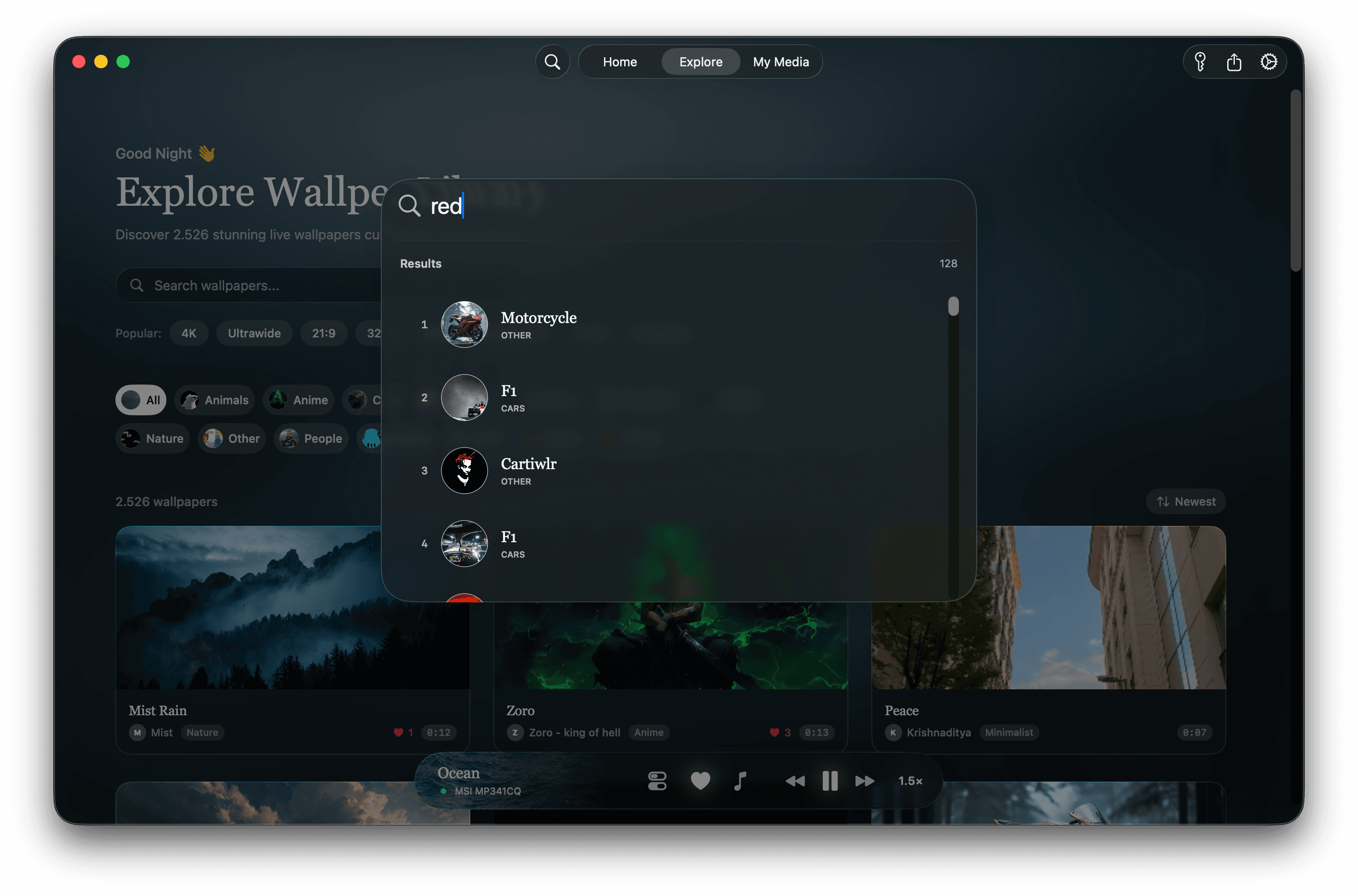 Search by color any video.